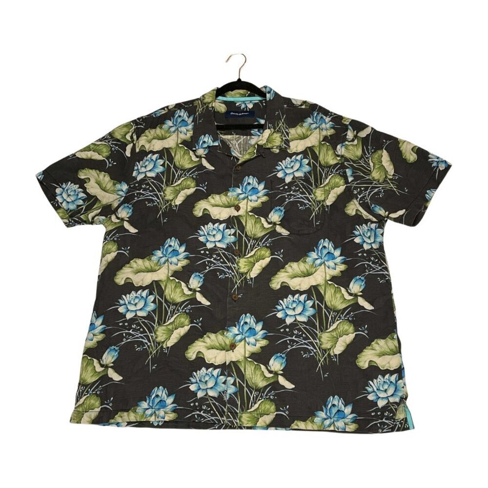 Tommy Bahama Men’s Island Zone Short Sleeve Floral Button Down XXL Silk Blend